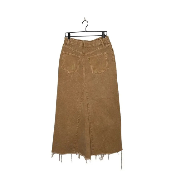 Reformation Tan Tazz Denim Maxi Skirt Size 29 - Picture 2 of 4